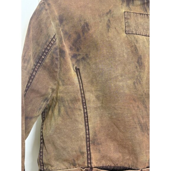 Marithe Francois Girbaud Denim Sz S Jacket MFG Logo Light Chocolate Rockabilly - Picture 13 of 13